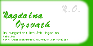 magdolna ozsvath business card